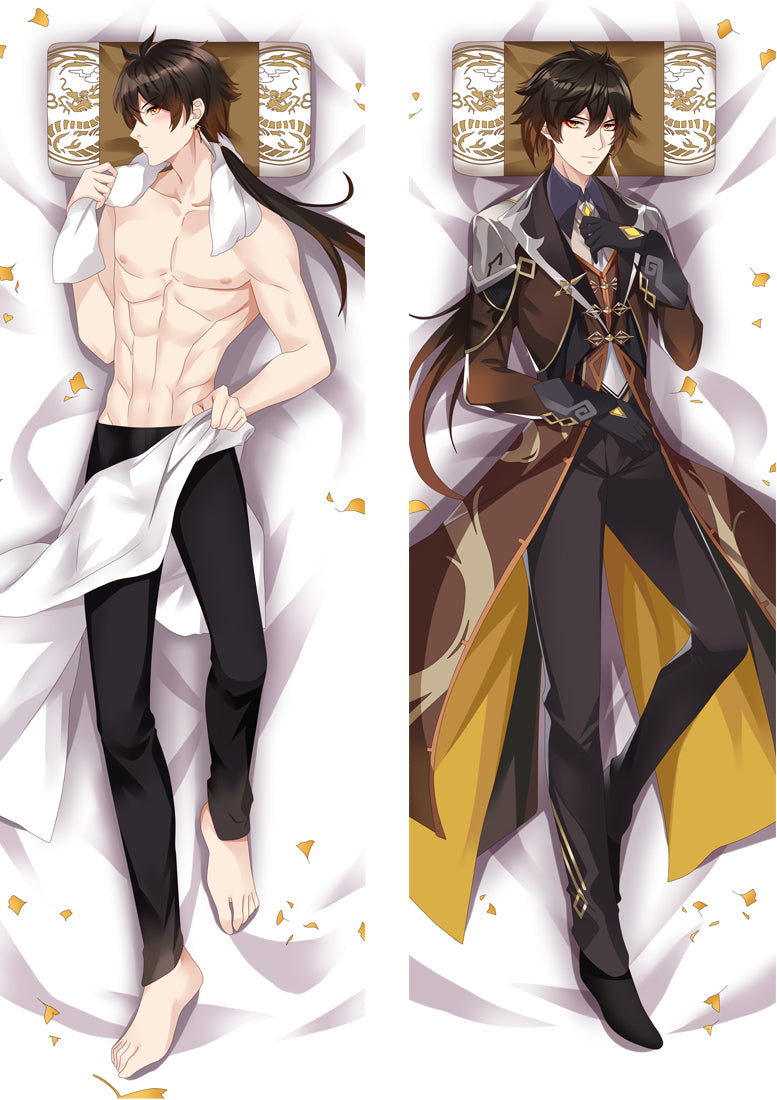 Genshin Impact ZhongLi Anime Dakimakura Body Pillow Cover image 0