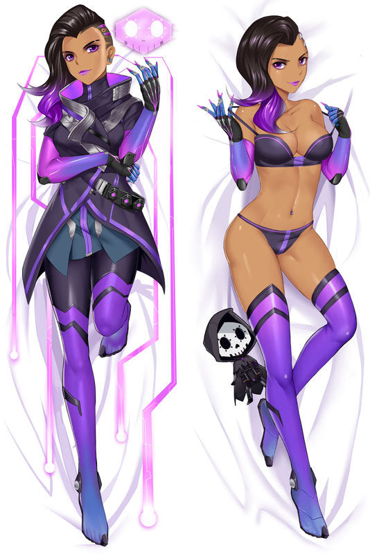 Overwatch Sombra Anime Dakimakura Pillow Cover image 0