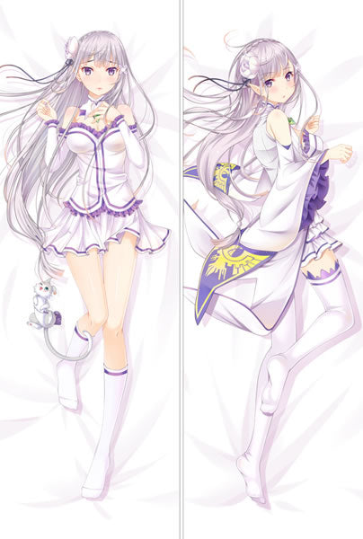 Re:Zero Emilia Anime Dakimakura Pillow Cover image 0