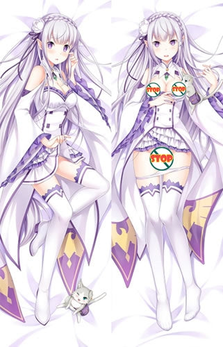 Re:Zero Emilia Anime Dakimakura Pillow Cover image 0