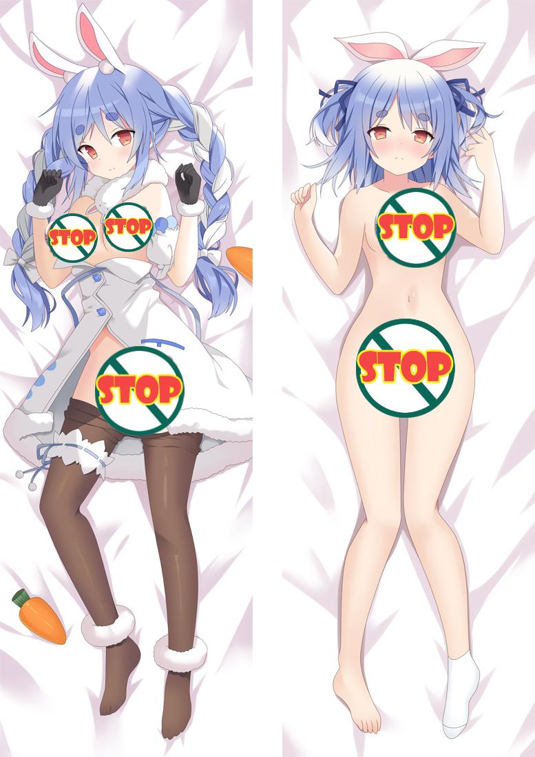 Virtual Youtuber Usada Pekora Anime Dakimakura Naked Body Pillow Cover image 0