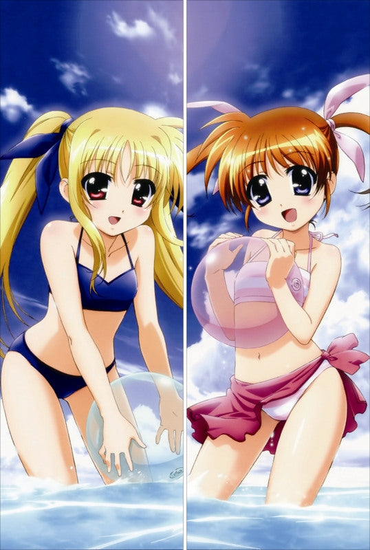 Magical Girl Lyrical Nanoha Fate Testarossa + Nanoha Takamachi Anime Dakimakura Pillow Cover image 0