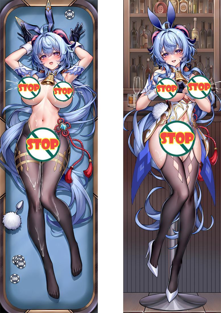 Ganyu Genshin Impact Anime Dakimakura Pillow Naked Body Cover image 0