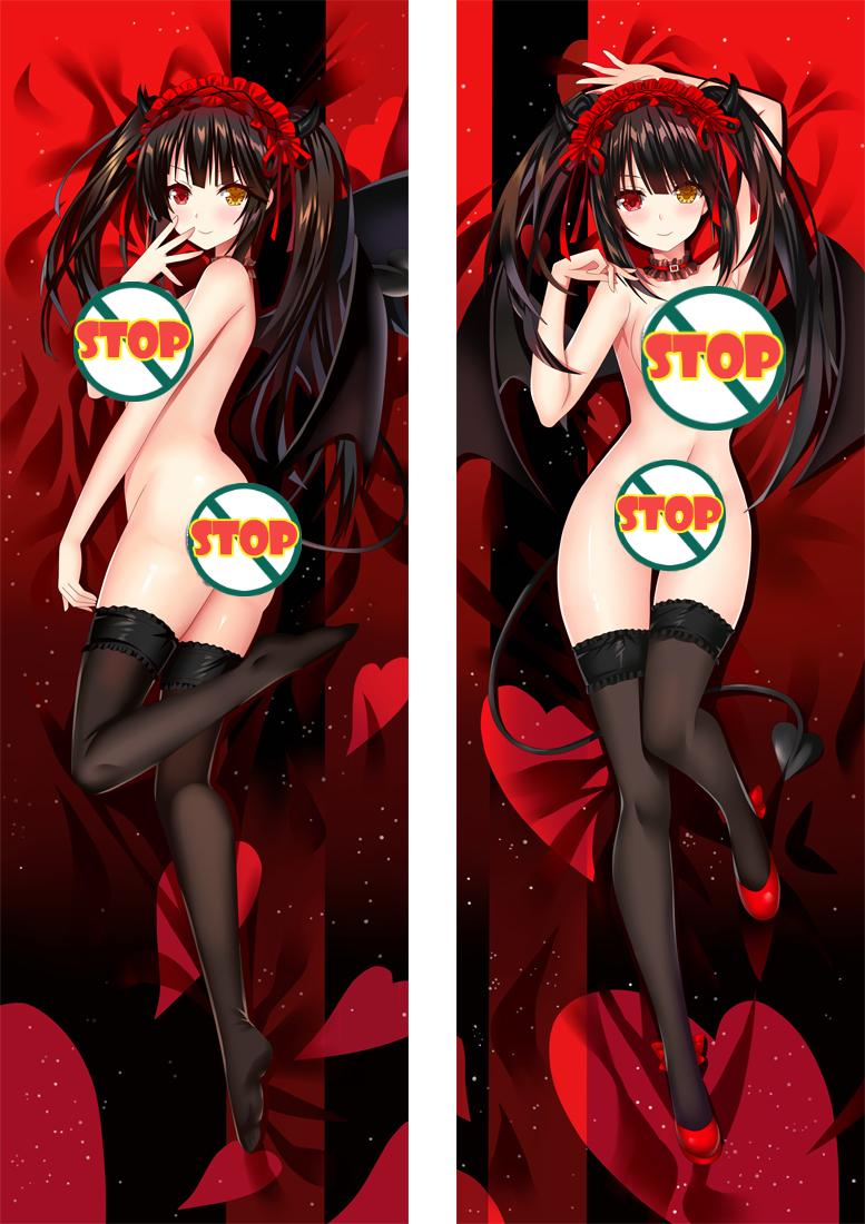 Date A Live Tokisaki Kurumi Naked with Double Sides Zipper to make love Anime Dakimakura Pillow Case image 0