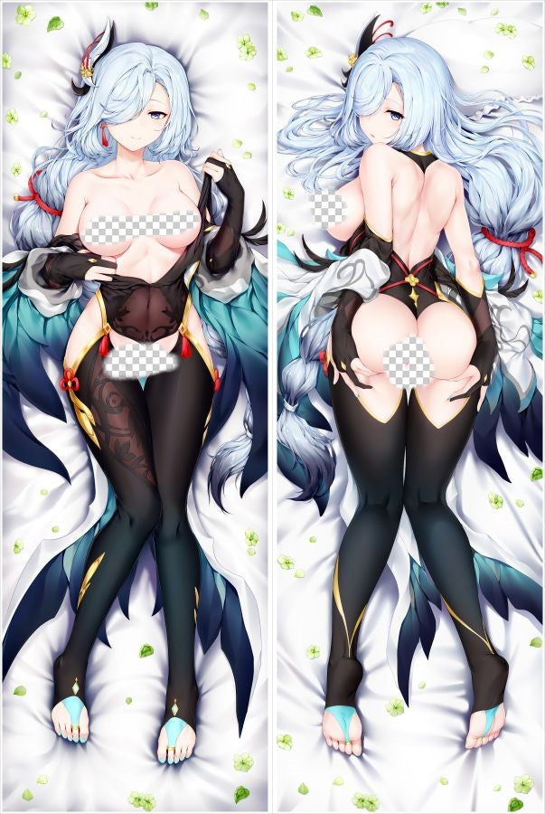 Genshin Impact Shenhe with Double Sides Zipper to make love Anime Dakimakura Pillow Case image 0