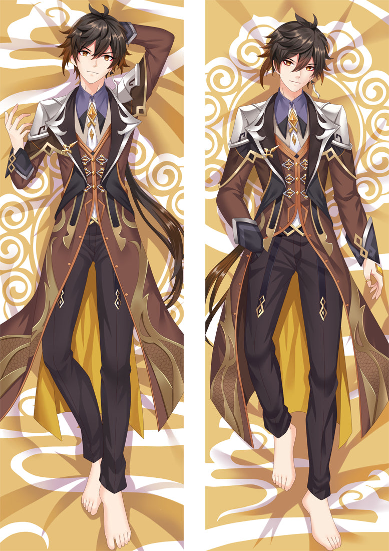 Genshin Impact Zhongli Anime Dakimakura Body Pillow Case image 0