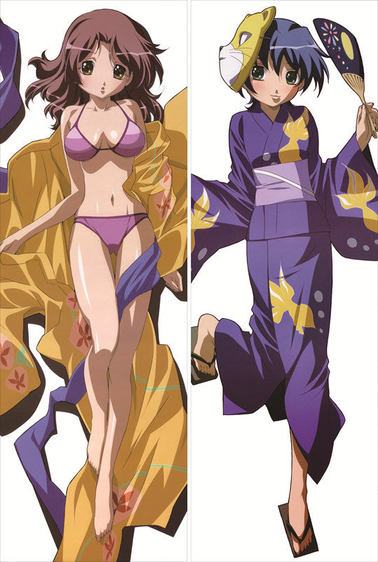 Uta Kata Keiko Takamura + Satsuki Takigawa Anime Dakimakura Japanese Pillow Cover image 0