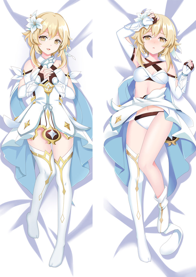 Genshin Impact Lumine Anime Dakimakura Body Pillow Cover image 0