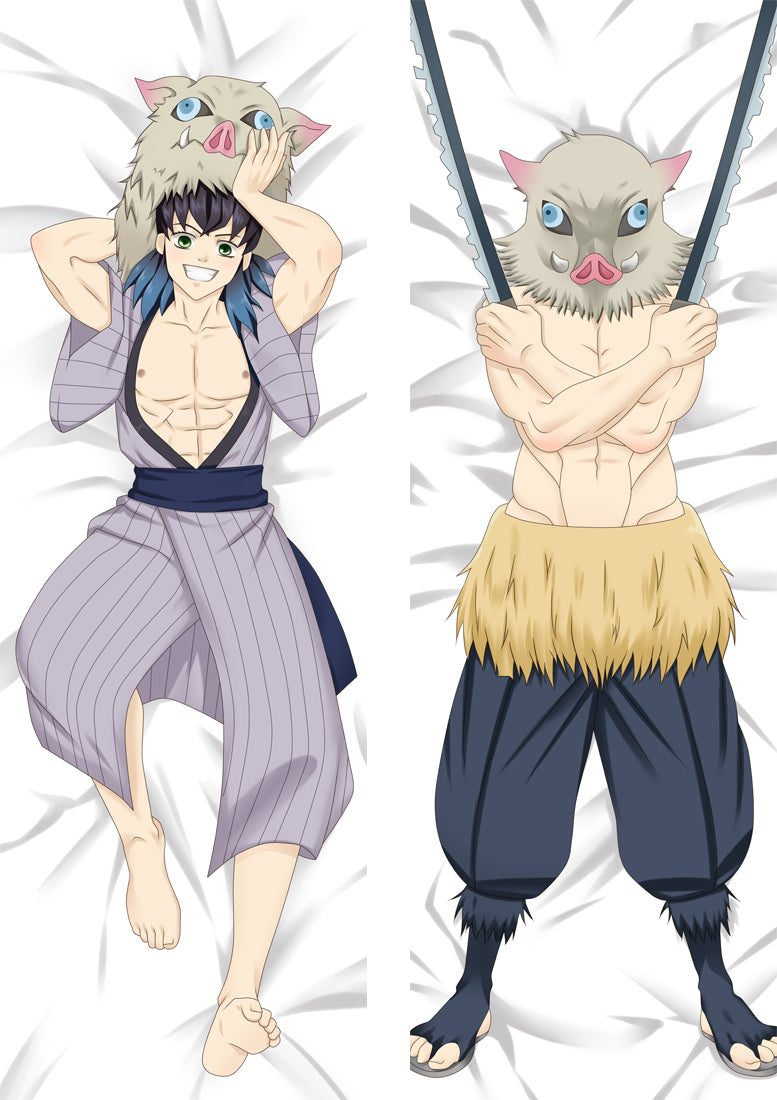 Demon Slayer: Kimetsu no Yaiba Hashibira Inosuke Anime Dakimakura Body Pillow Cover image 0
