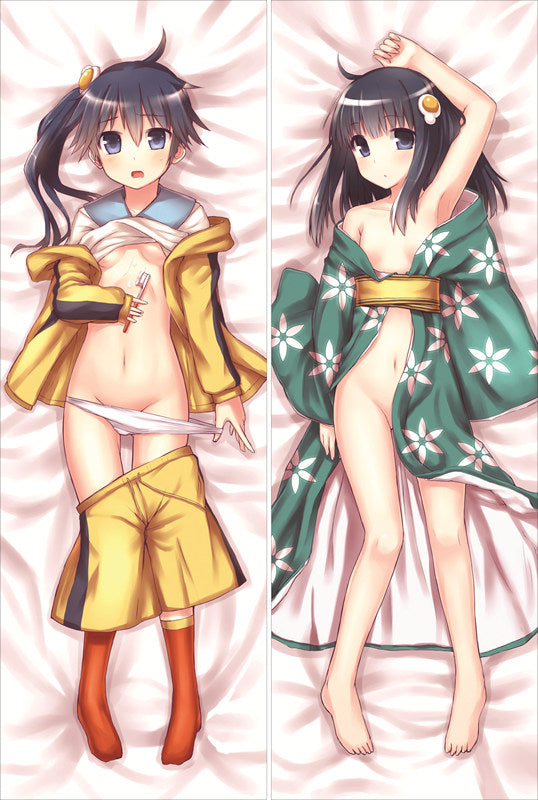 Nisemonogatari Tsukihi Araragi + Karen Araragi Anime Dakimakura Body Pillow Cover image 0
