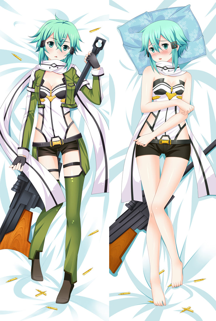 Sword Art Online II Sinon Anime Dakimakura Hugging Body Pillow Cover Case image 0