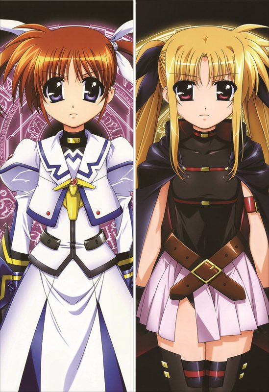 Magical Girl Lyrical Nanoha Fate Testarossa + Nanoha Takamachi Anime Dakimakura Pillow Cover image 0