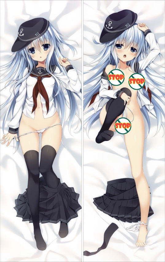 Kantai Collection Destroyer Hibiki Anime Dakimakura Body Pillow Cover image 0