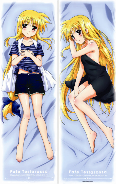 Magical Girl Lyrical Nanoha Fate Testarossa Anime Dakimakura Pillow Cover image 0
