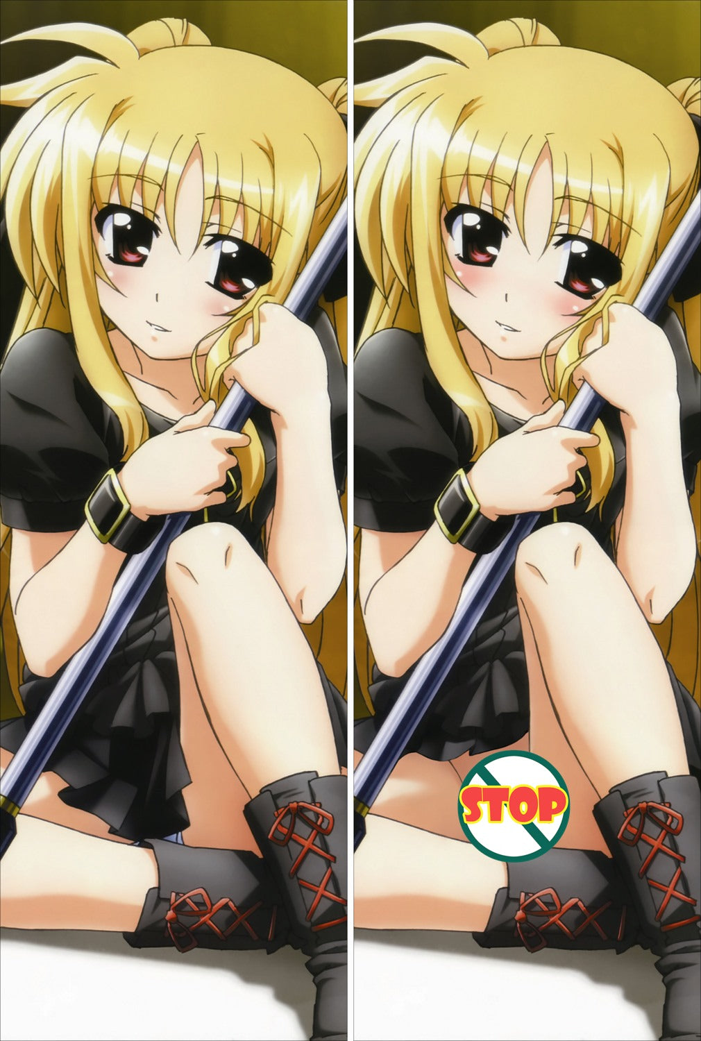 Magical Girl Lyrical Nanoha Fate Testarossa Anime Dakimakura Pillow Cover image 0