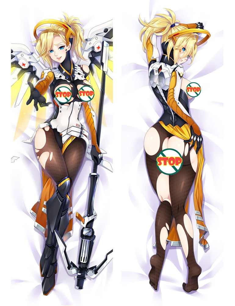 Overwatch OW Mercy Anime Dakimakura Pillow Cover image 0