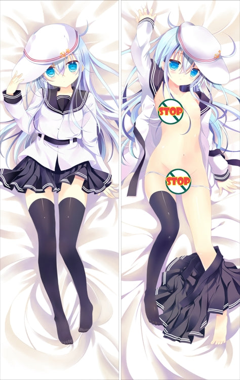 Kantai Collection Destroyer Hibiki Anime Dakimakura Body Pillow Cover image 0
