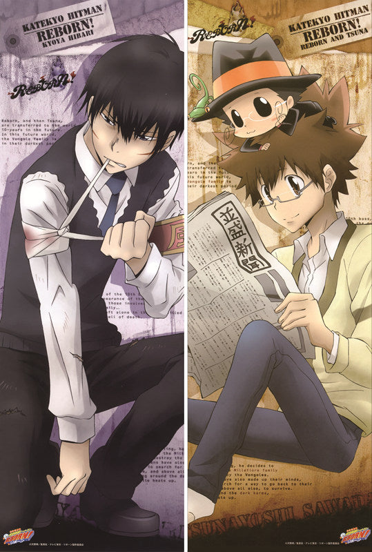 Reborn! Kyoya Hibari + Tsunayoshi Sawada Anime Dakimakura Body Pillow Case image 0