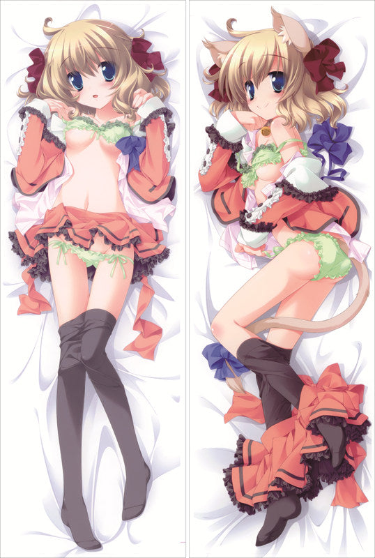After happiness and extra hearts Utsumi Shizuna Anime Dakimakura Waifu Pillow Case image 0
