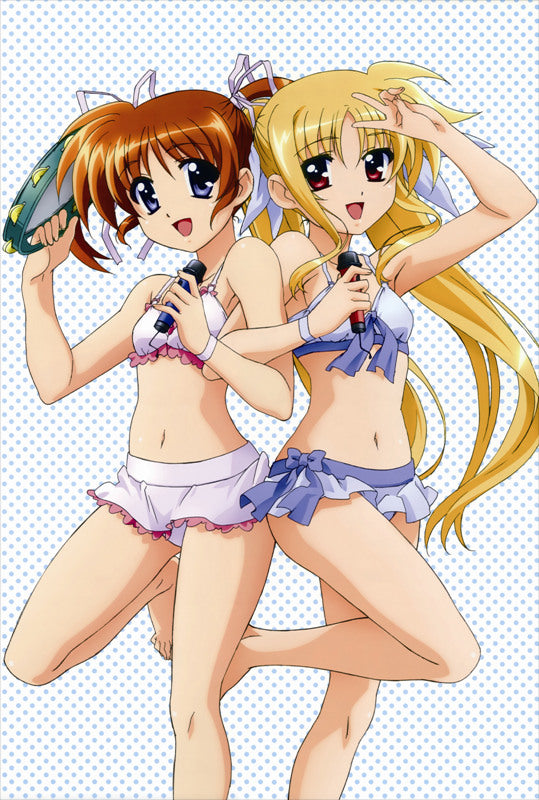 Magical Girl Lyrical Nanoha Fate Testarossa + Nanoha Takamachi Anime Dakimakura Pillow Cover image 0