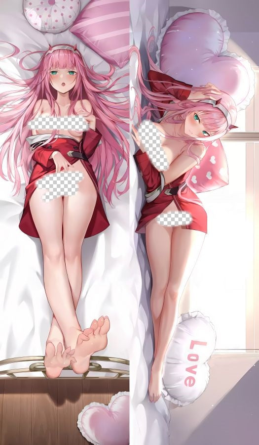 Darling In The Franxx Code:002 Zero Two Anime Dakimakura Naked Body Pillow Cover image 0
