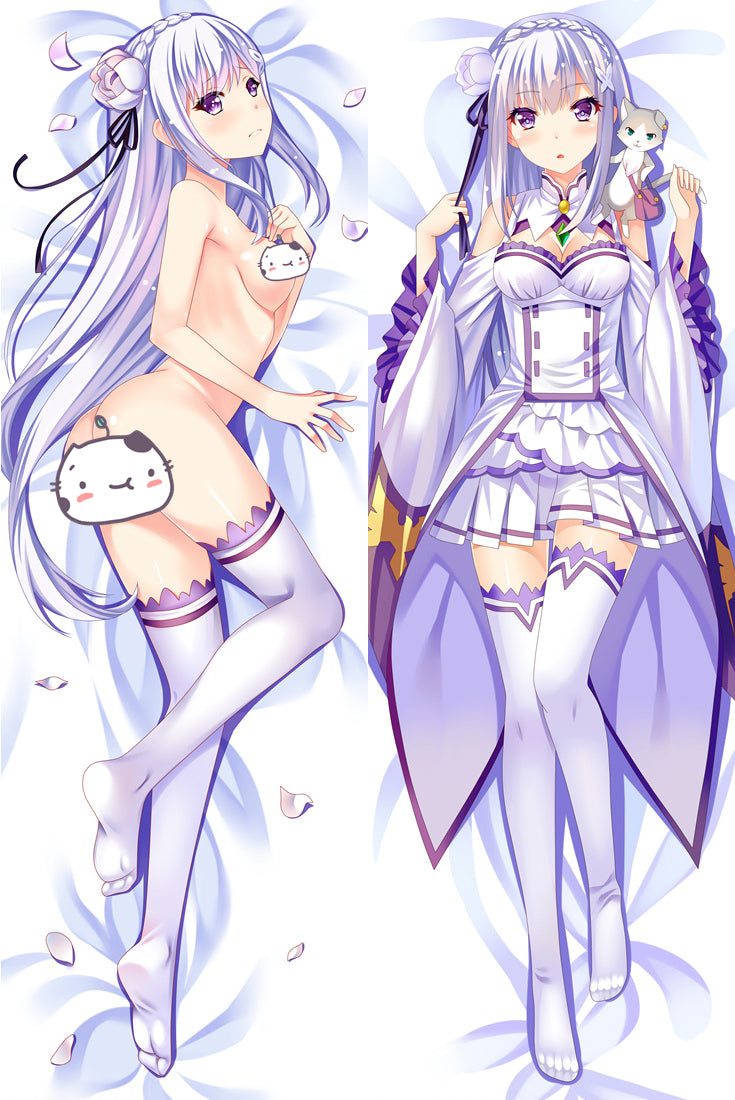 Re:Zero Emilia Anime Dakimakura Pillow Cover image 0