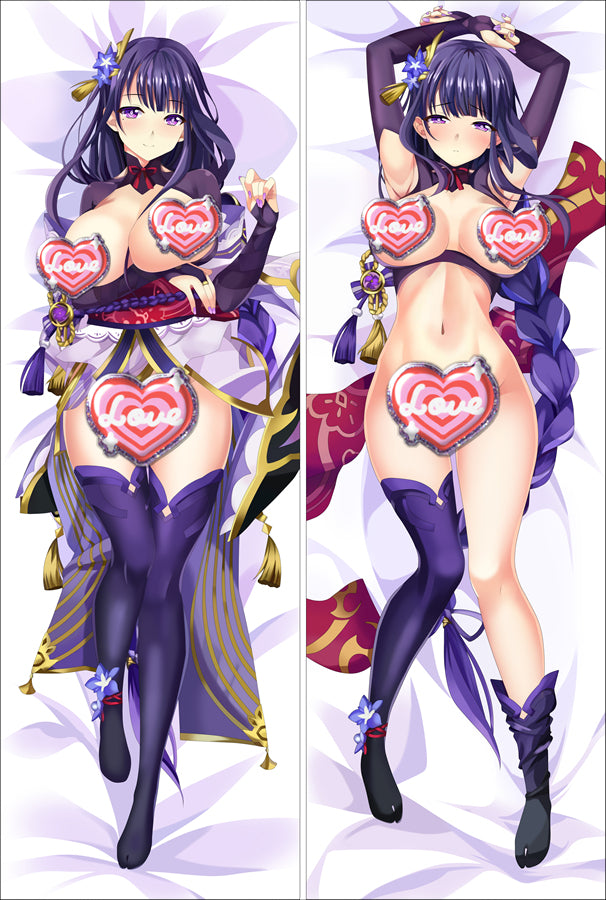 Genshin Impact Raiden Shogun Baal Nude Dakimakura Body Pillow Cover image 0