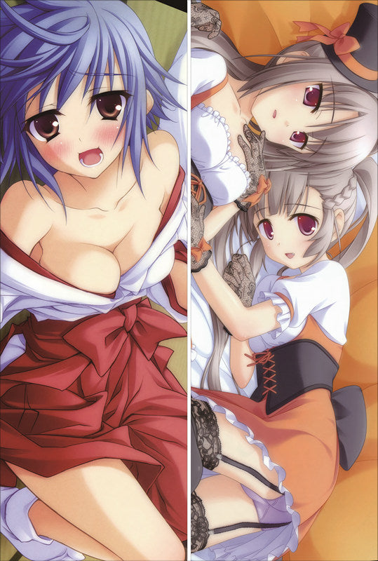 Canvas Hitose Mitsuba + Shinonome Azura Anime Dakimakura Waifu Pillow Case image 0