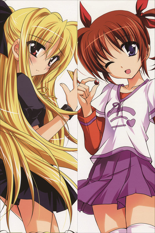 Magical Girl Lyrical Nanoha Fate Testarossa + Nanoha Takamachi Anime Dakimakura Body Pillow Cover image 0