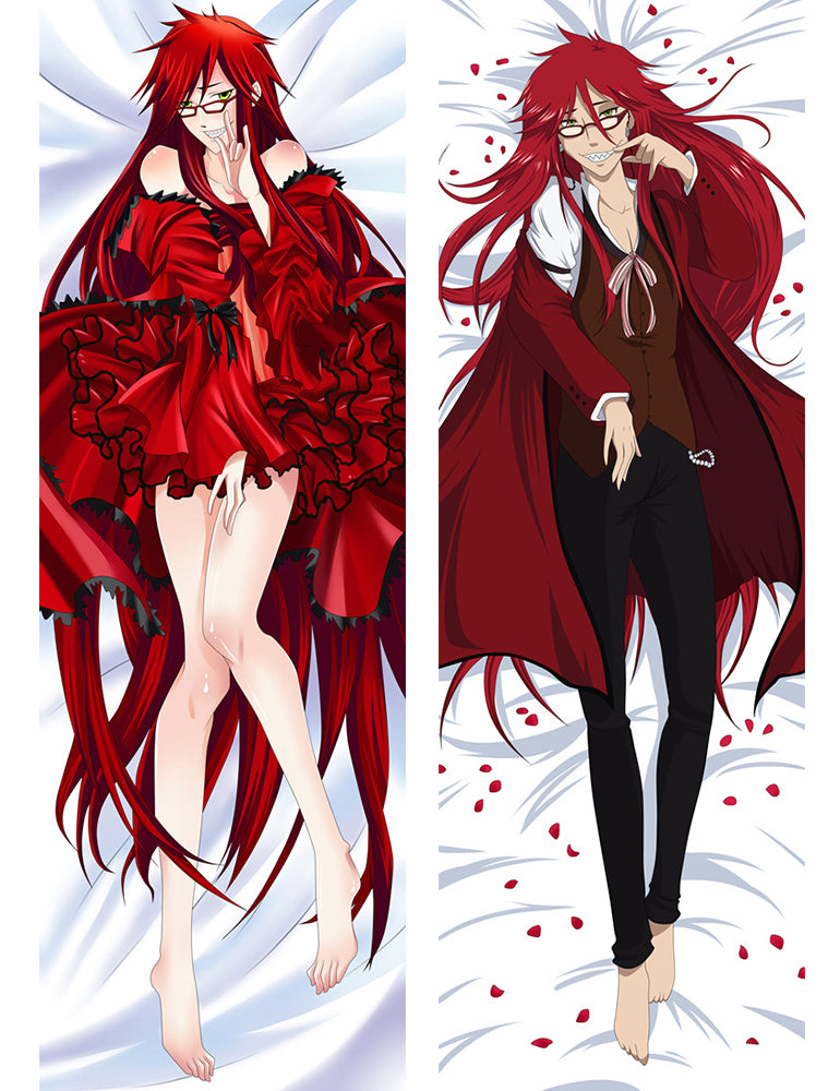 New Black Butler Kuroshitsuji Grell sutcliff Dakimakura Pillow Case Hugging Body image 0