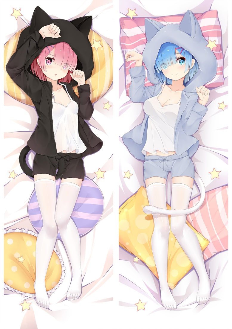 Re:Zero Starting Life in Another World Rem Ram Anime Dakimakura Pillow Cover Mgf-18075-1 image 0
