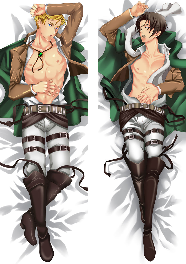 Attack on Titan Erwin & Levi Anime Dakimakura Body Pillow Cover image 0