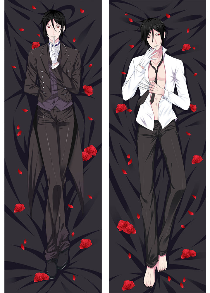 Black Butler Sebastian Michaelis Anime Dakimakura Pillow Case image 0