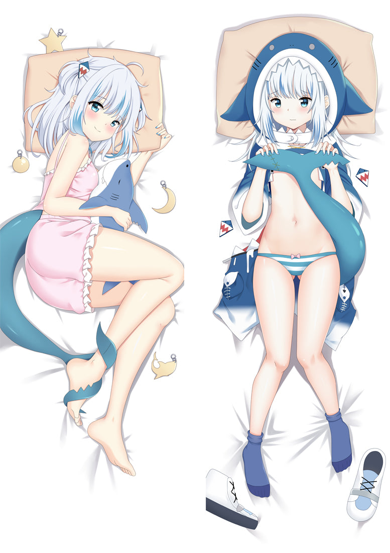Virtual Youtuber Gawr Gura Anime Dakimakura Body Pillow Cover image 0