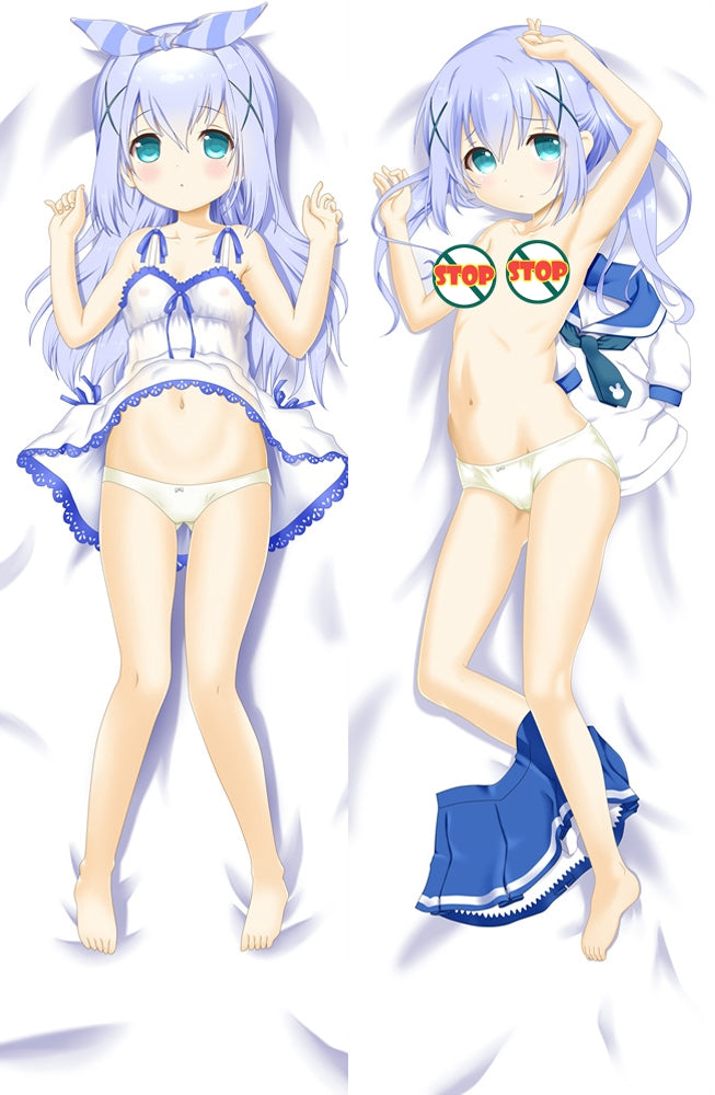 Is the Order a Rabbit? Kafuu Chino Anime Otaku Dakimakura Hugging Body Pillow Case image 0