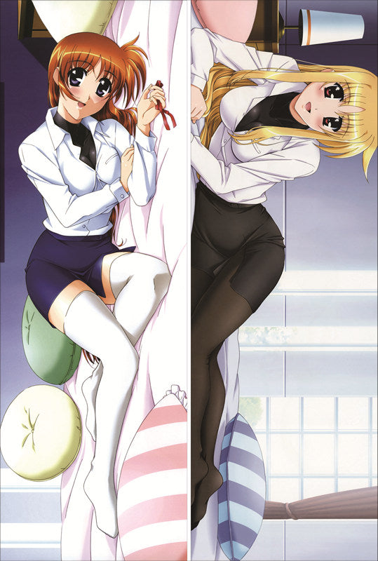 Magical Girl Lyrical Nanoha Fate Testarossa +  Nanoha Takamachi Anime Dakimakura Pillow Cover image 0
