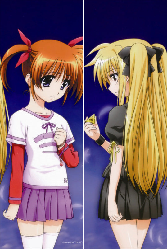 Magical Girl Lyrical Nanoha Fate Testarossa + Nanoha Takamachi Anime Dakimakura Pillow Cover image 0