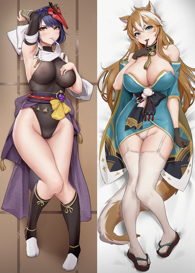 Genshin Impact Kujou Sara &amp; Gorou Anime Dakimakura Body Pillow Cover image 0
