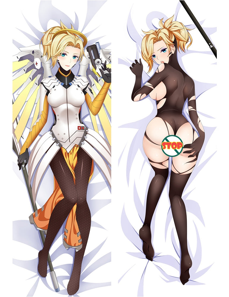 Overwatch OW Mercy Anime Dakimakura Pillow Cover image 0