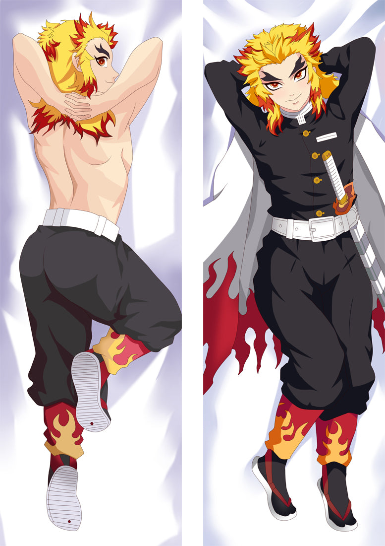 Demon Slayer: Kimetsu no Yaiba Rengoku Kyoujurou Anime Dakimakura Body Pillow Cover image 0