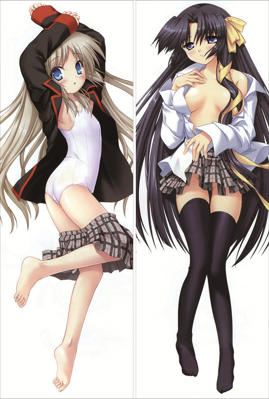 Little Busters! Yuiko Kurugaya + Kudryavka Noumi Anime Dakimakura Waifu Pillow Case image 0