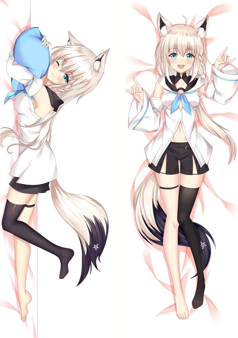 Virtual YouTuber Shirakami Fubuki Dakimakura Body Pillow Cover image 0