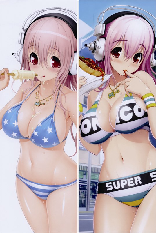 Super Sonico Anime Dakimakura Body Pillow Cover image 0