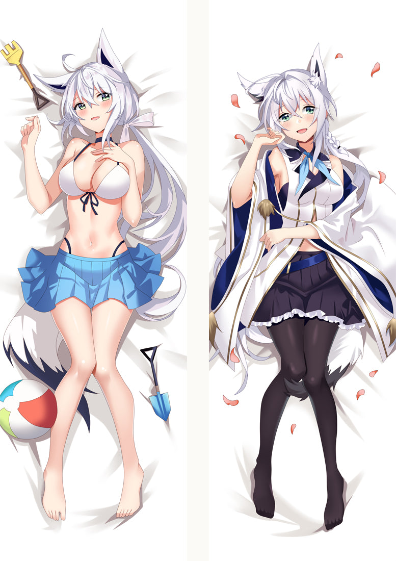 Virtual YouTuber Shirakami Fubuki Anime Dakimakura Pillow Cover image 0