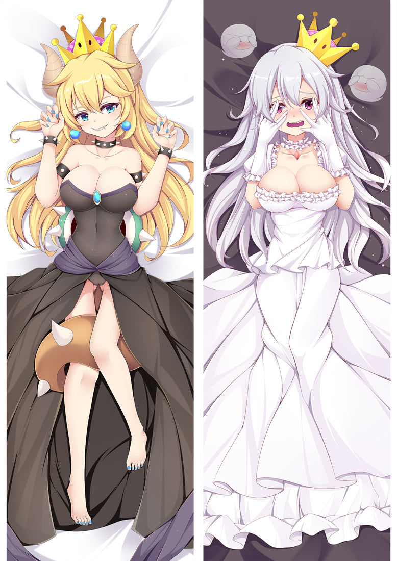 Super Mario Bowsette Princess Bowser Anime Dakimakura Pillow Cover image 0