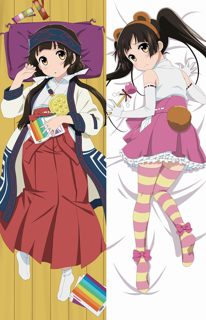 Kuma Miko: Girl Meets Bear Machi Amayadori Anime Dakimakura Pillow Cover image 0