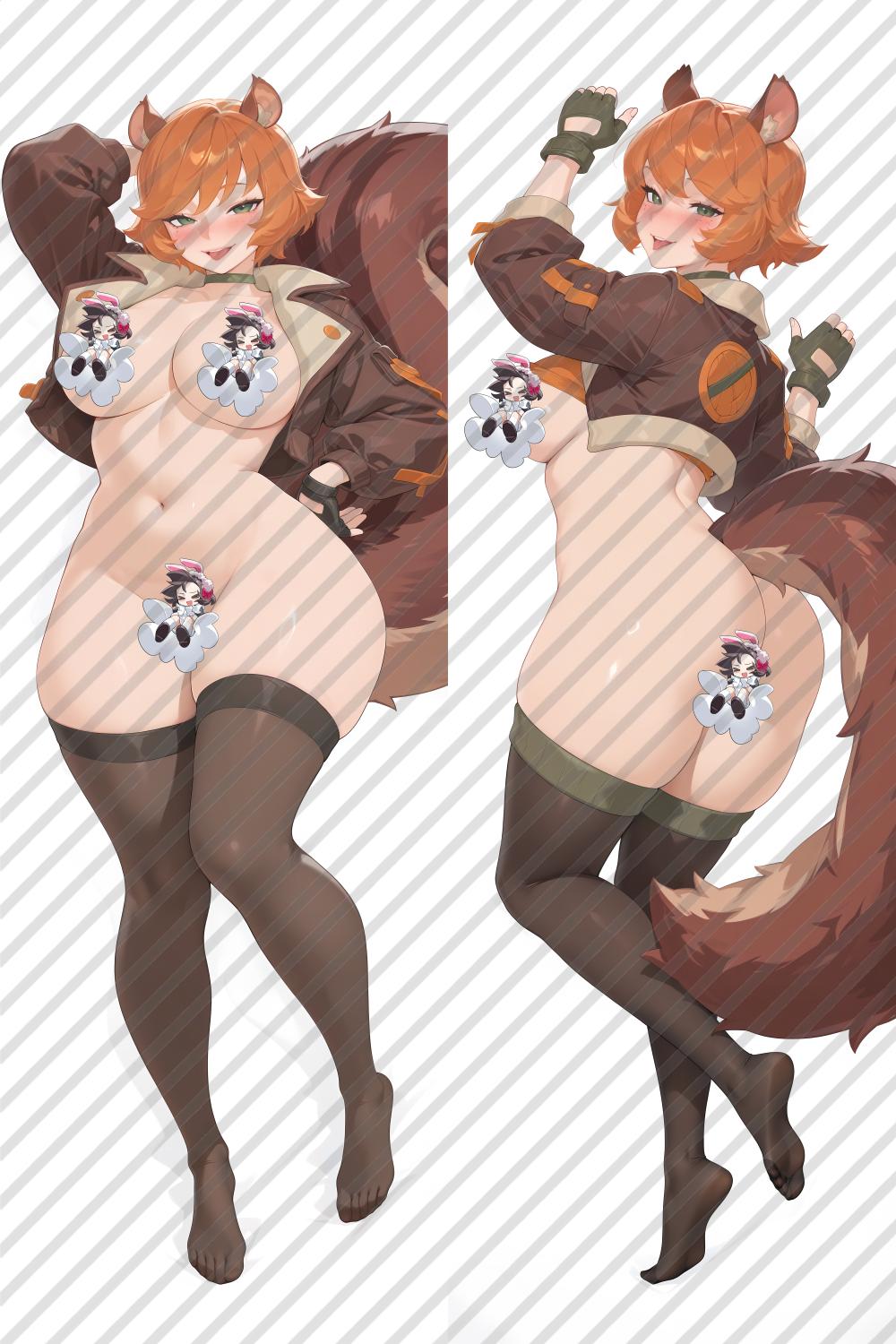 Marvel Rivals Squirrel Girl with Double Sides Zipper to make love Anime Dakimakura Pillow Case image 0