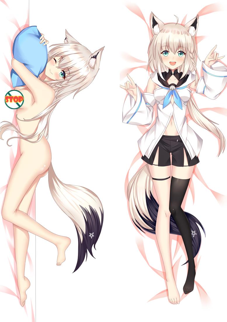 Virtual YouTuber Shirakami Fubuki Dakimakura Body Pillow Cover image 0
