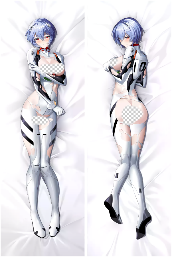 Neon Genesis Evangelion Rei Ayanami Anime Dakimakura Naked Body Pillow Cover image 0