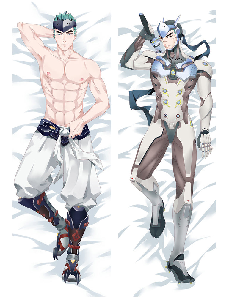 Overwatch OW Genji Anime Dakimakura Pillow Cover image 0